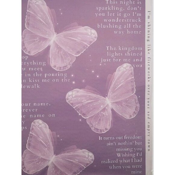 Taylor Swift 24 X 16 Soft Canvas Poster Speak Now Lyrics Purple Rolled Large - Picture 3 of 7